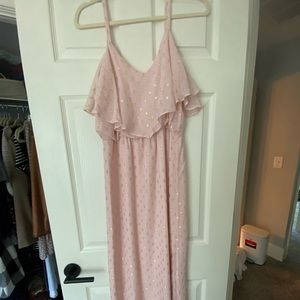 Charles Henry Pink and Gold Maxi dress